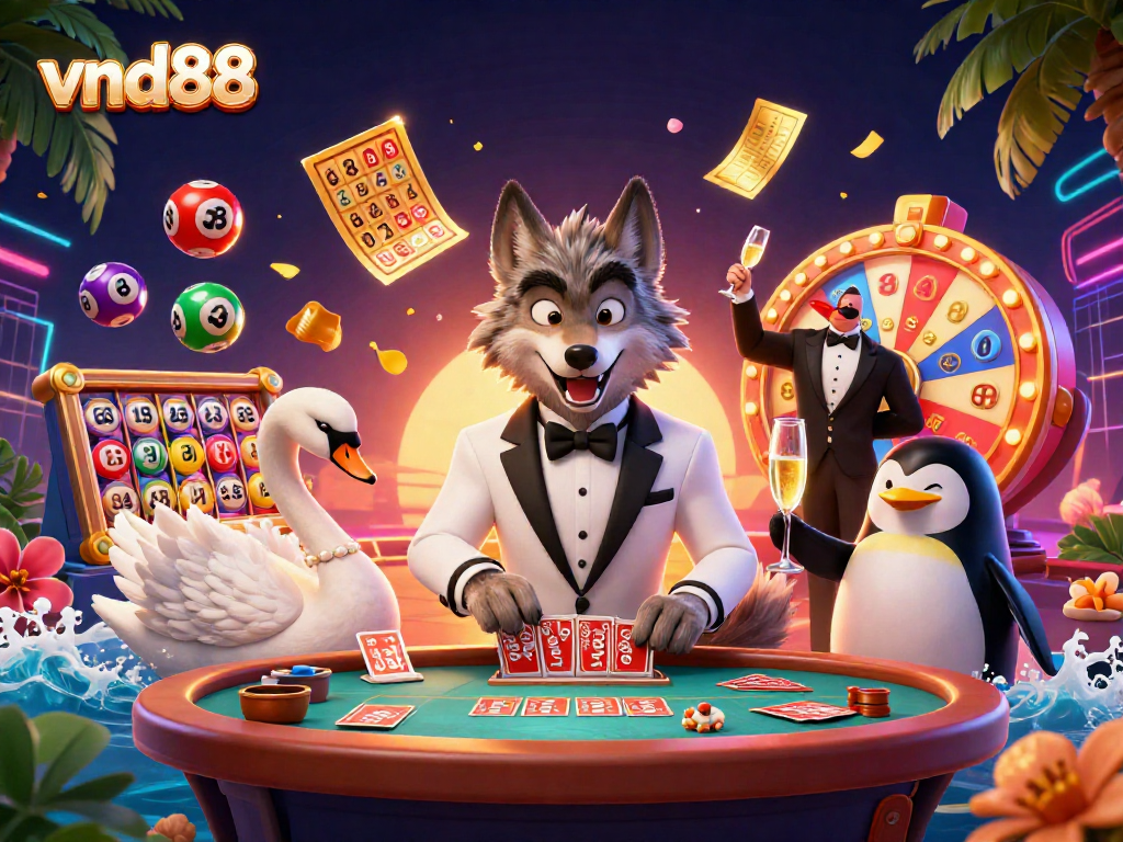 Engage with vnd88's casino experience featuring vibrant characters and dynamic gaming elements.
