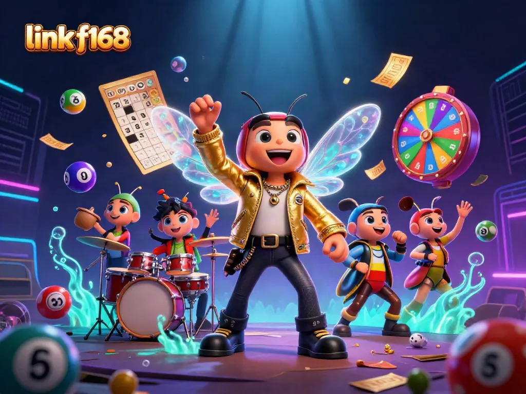 Experience exciting gameplay with link f168, featuring vibrant lottery elements in a dynamic casino illustration.